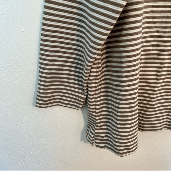 Elle Boatneck Top Beige White Stripes - Picture 4 of 9